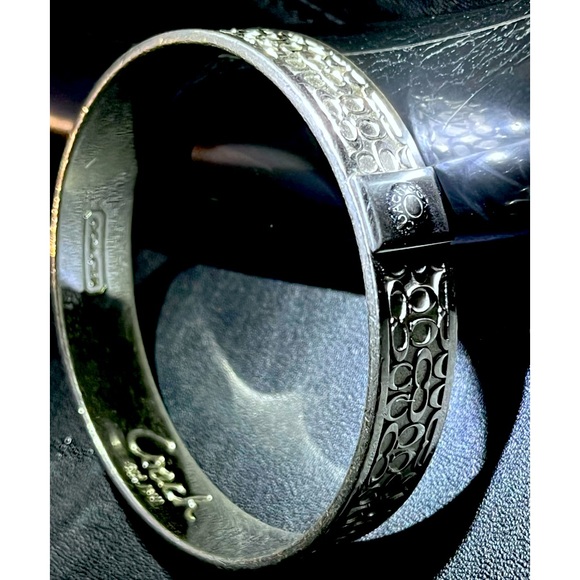 Coach Logo Silver Tone Bangle bracelet